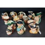 Collection of Fifteen Royal Doulton Character Jugs, medium size