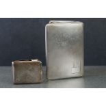 A fully hallmarked sterling silver Art Deco cigarette case together with a fully hallmarked sterling