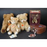 Three Steiff Teddy Bears no's. 022760, 660177 and 660696 together with Steiff Teddy Bear 111471 in