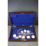A collection of mainly vintage pocket watches together with a selection of Albert chains.
