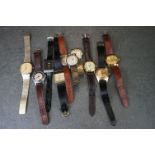 Collection of ten vintage gents watches, to include Ingersoll, Timex, Casio, Swiss made, GDR made