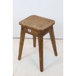 Vintage pine factory type stool