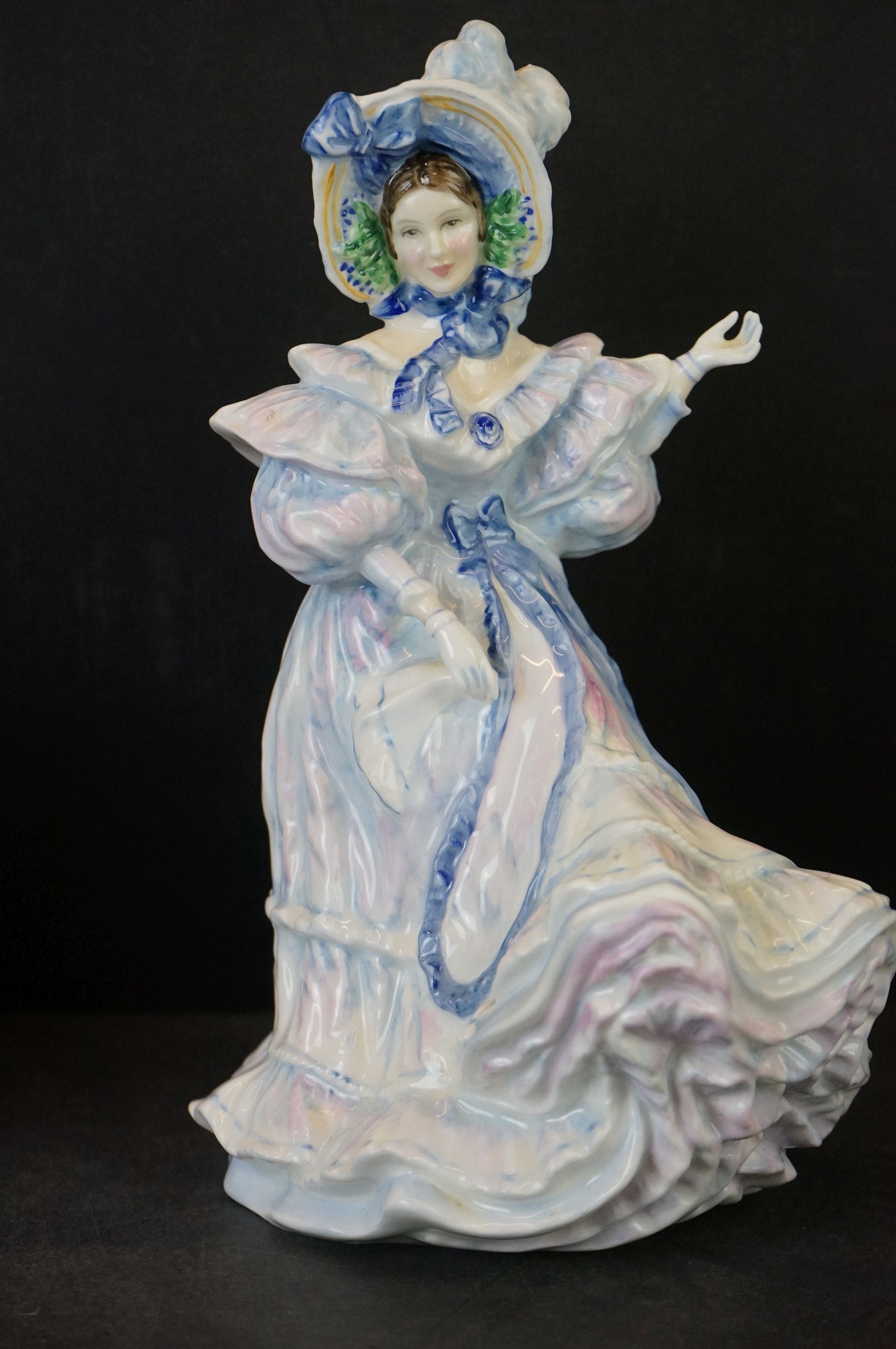 Seven Royal Doulton Figurines including Alexandra, Masque, Moll Flanders, Southern Bell, Primrose, - Bild 8 aus 11