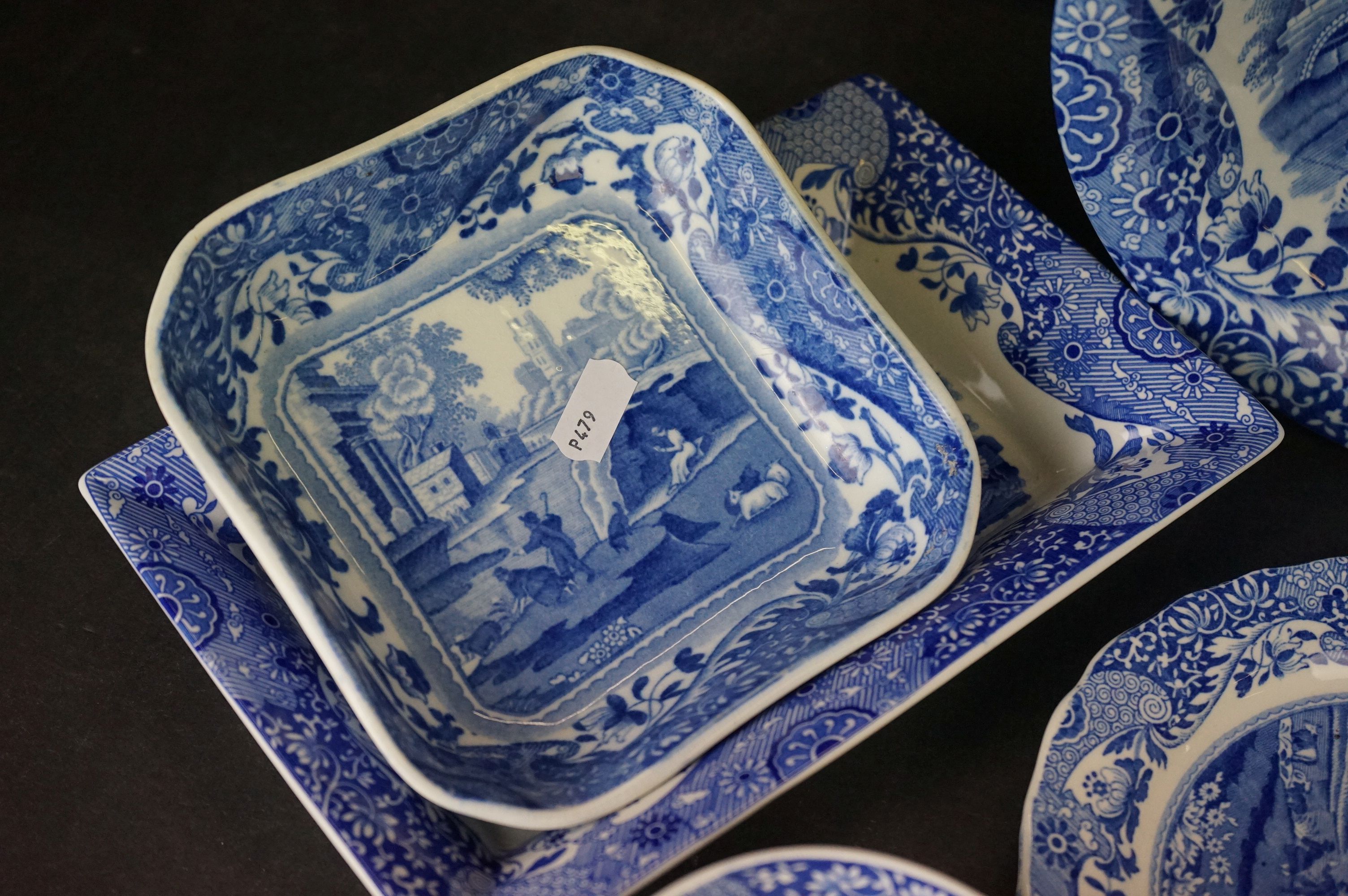 Collection of Spode Italian Blue and Ceramics including Bowl, Two Cups and Saucers, Two Tea Plates - Bild 6 aus 9