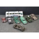 Group of eight vintage playworn diecast models to include Dinky & Corgi