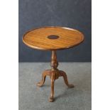 Hand Crafted Miniature / Apprentice / Doll's Elm Top Inlaid George III style Tilt Top Tripod