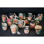 Collection of Fifteen Royal Doulton Character Jugs, medium size
