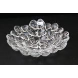 Per Lutken for Royal Copenhagen, Musling Shell Clear Crystal Glass Bowl, 24cms diameter