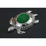 Silver turtle / tortoise shaped pin cushion