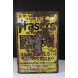 Vintage enamel advertising sign for Frasers of Ipswich Removals and Warehousing