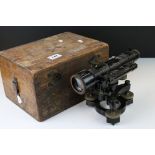 Cooke, Troughton & Simms theodolite, with original wooden case, stand and surveyors adjustable
