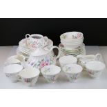 Royal Doulton 'Arcadia' Tea Set including Tea Pot, Lidded Sugar Bowl, Sugar Bowl, Milk Jug, 6 Tea