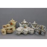 Three part Coffee Sets including Royal Doulton ' Bamboo ' including 6 cups, 5 saucers, milk and