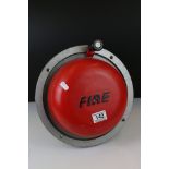 British military Wall Mounted Fire Alarm Bell by Perry Barr Metal Co, 29cms diameter