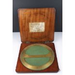 19th century 360 degree Brass Protractor inscribed ' T B Winter, Newcastle ', 25cms diameter,