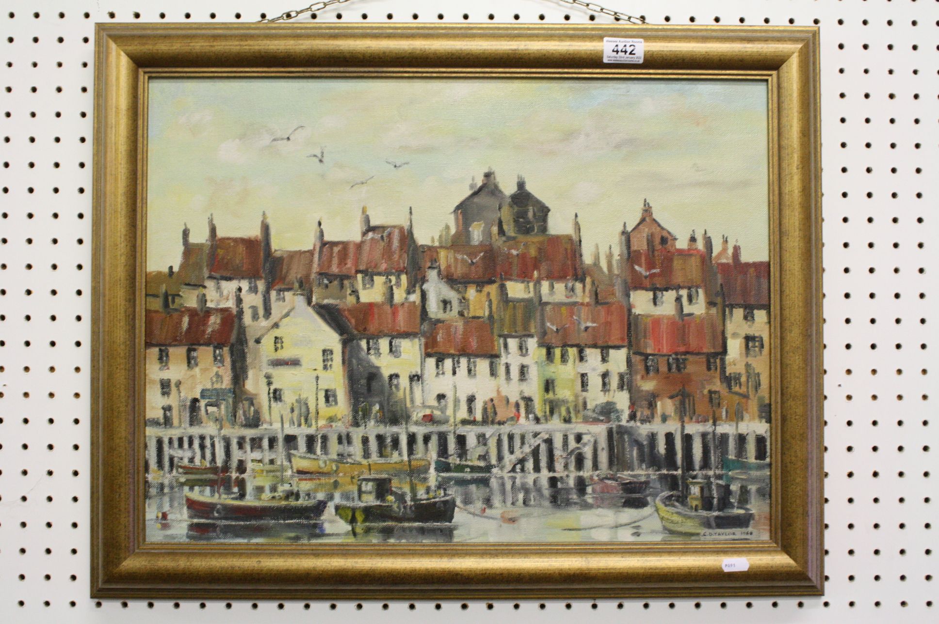 C D Taylor, Oil Painting of Whitby Harbour signed and dated bottom right 1968, 63cms x 48cms, framed