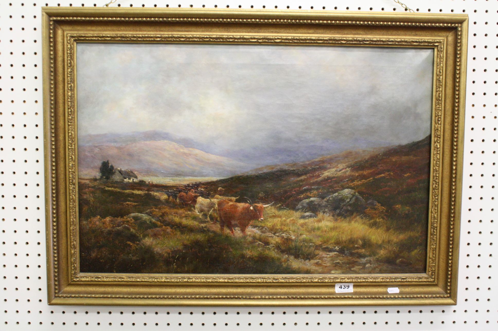Henry Hadfield Cubley (British 1858-1934), Oil Painting on Canvas of a Highland Cattle Scene, marked