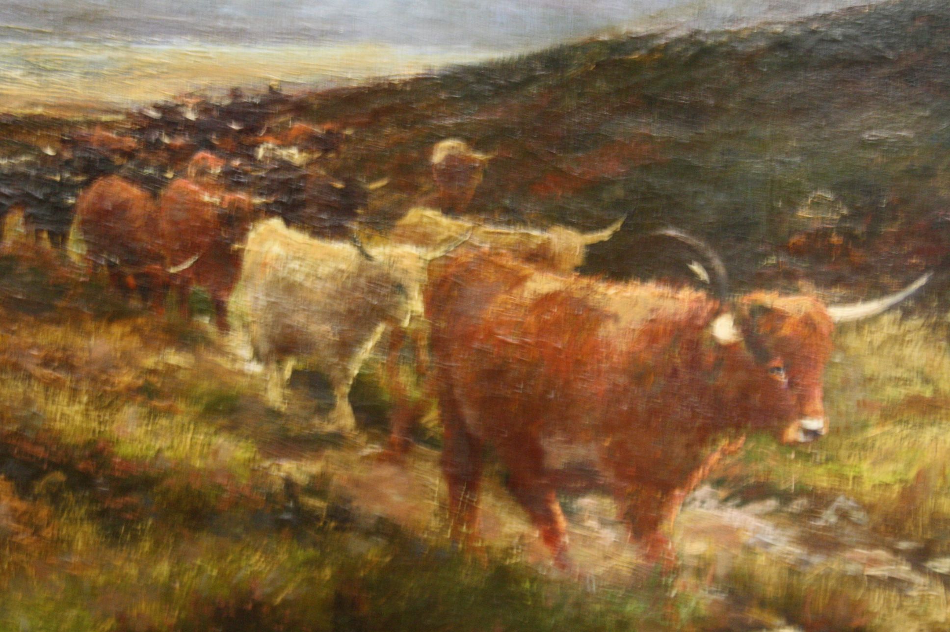 Henry Hadfield Cubley (British 1858-1934), Oil Painting on Canvas of a Highland Cattle Scene, marked - Image 3 of 3