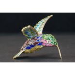 Cloisonne hummingbird decoration