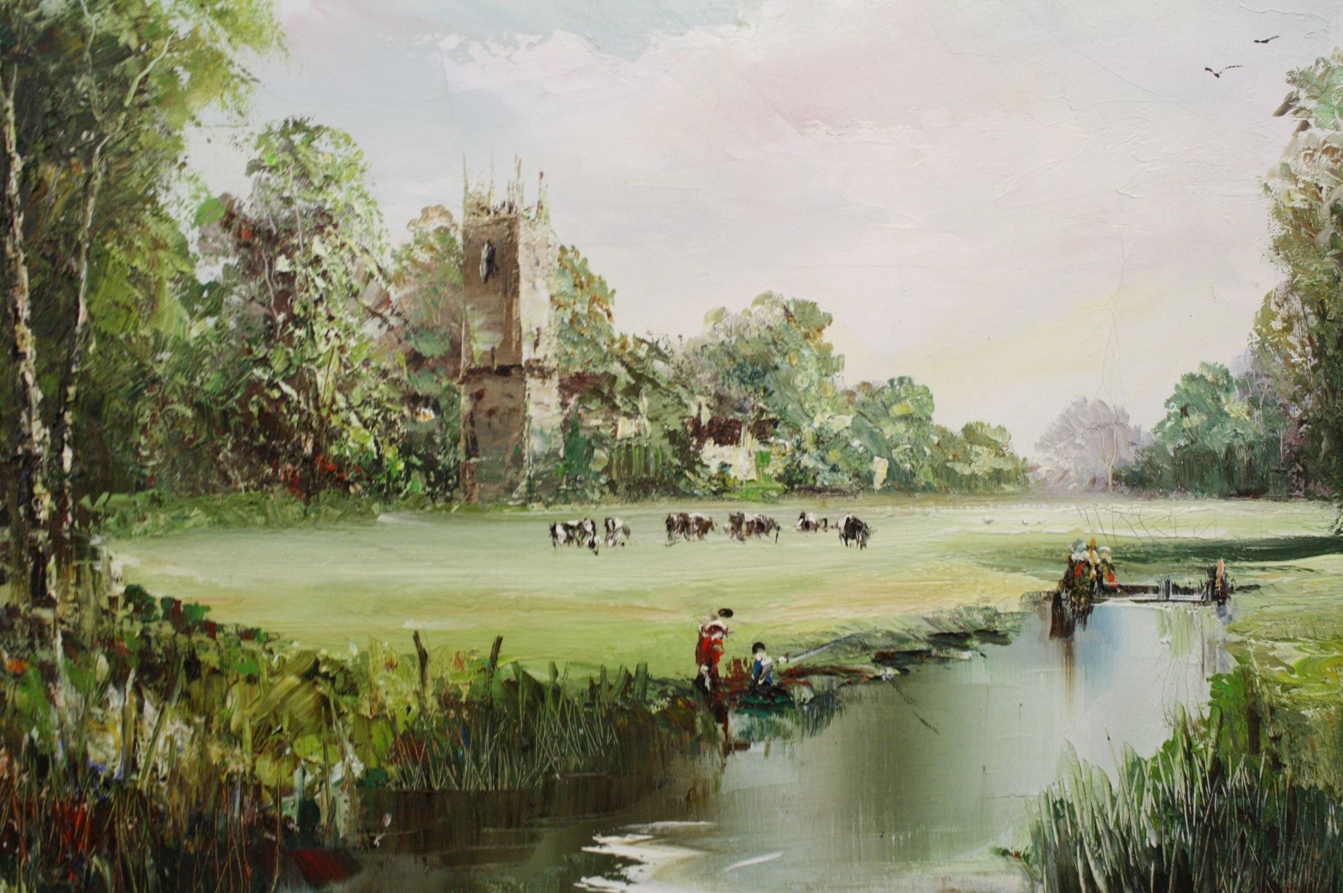 Donald Jennings (British contemporary), Oil Painting of a Country Landscape with a river running - Image 2 of 4