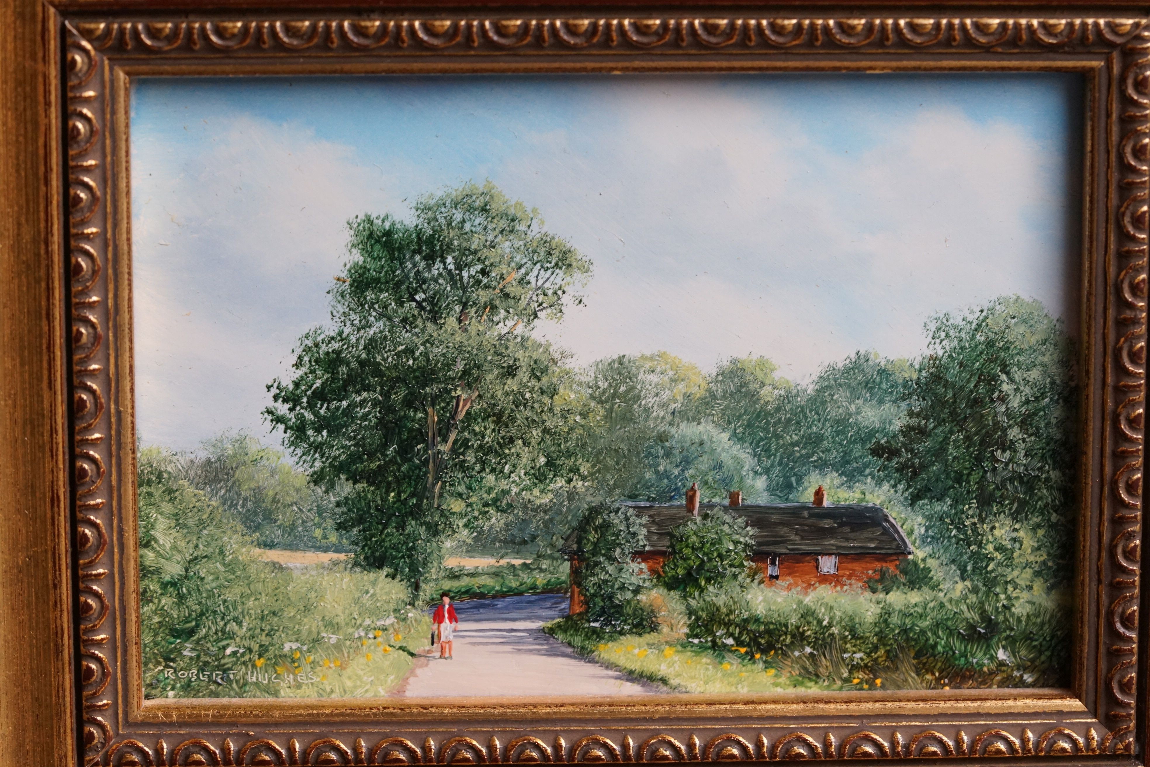 Robert Hughes (1934 -2010) Miniature Painting titled ' The Burbage Road ' no. 10311, 10cms x 6.5cms, - Image 2 of 4