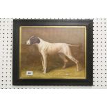 Framed oil painting study of an English pointer dog