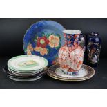 Two Trays of Mixed Ceramics including Early 20th century ' Lawley's ' part Tea Set, Japanese Imari