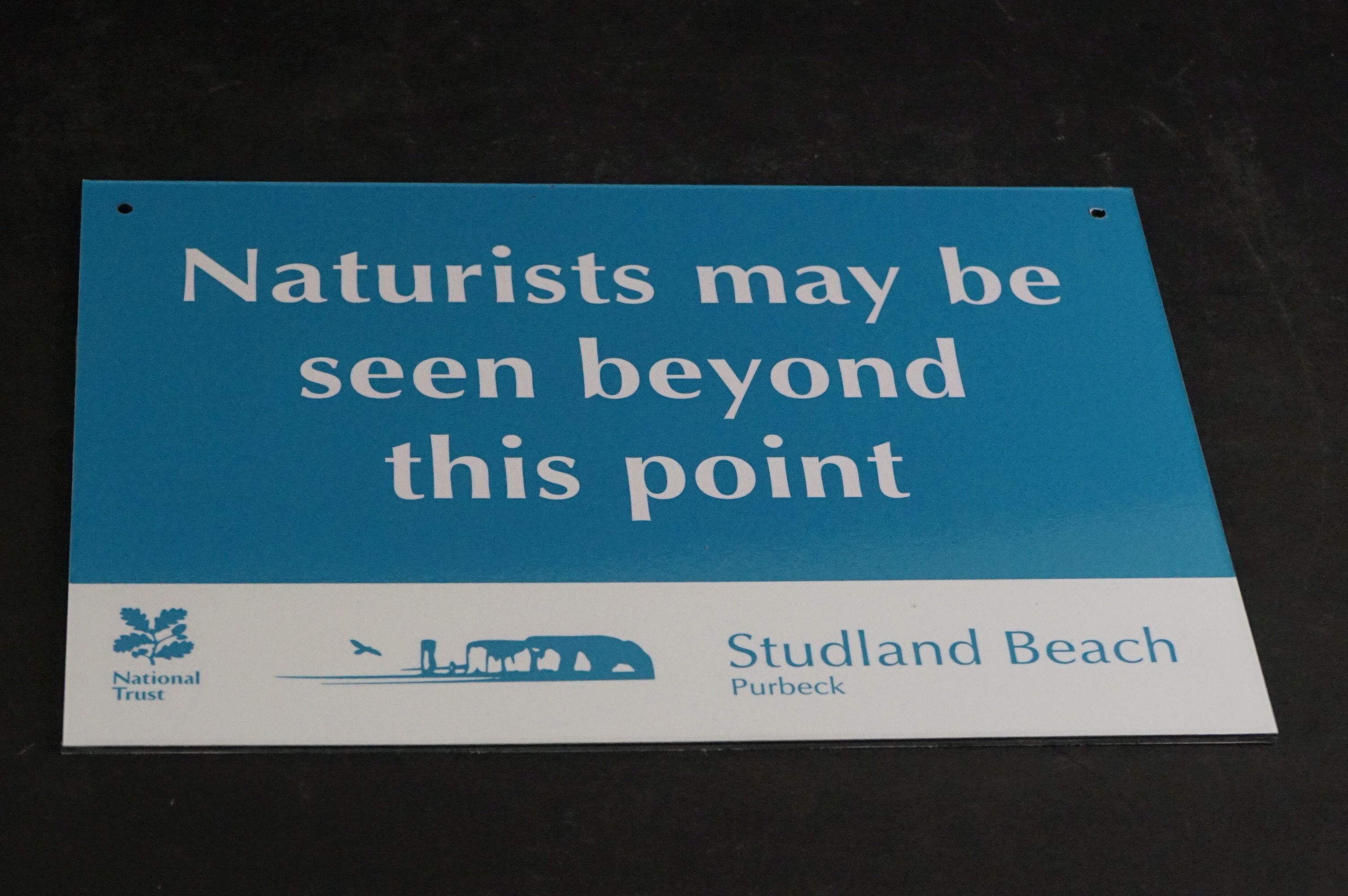 Naturist Sign - National Trust Studland Beach, Purbeck ' Naturists may be seen beyond this - Image 2 of 3