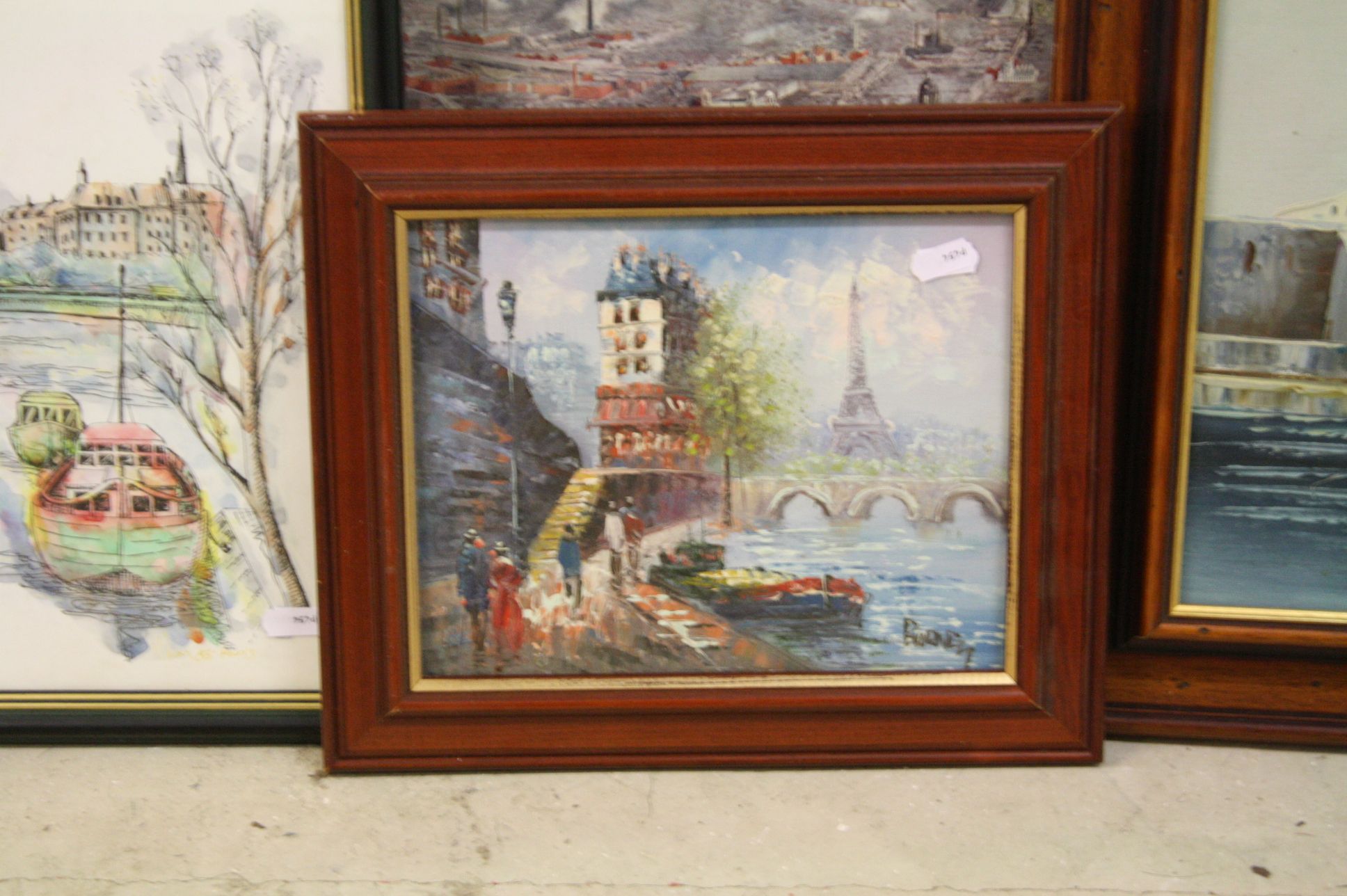 Four Pictures including Oil on Canvas Paris Scene signed Burnett, 24cms x 19cms, Oil on Canvas of - Image 3 of 4