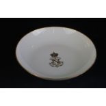 19th century Sevres Porcelain Dish decorated with Napoleon III monogram under a crown on a white