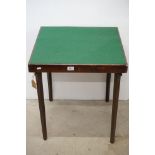 Folding Square Card Table, 61cms wide together with a Mahogany Coffee Table, 92cms long and a