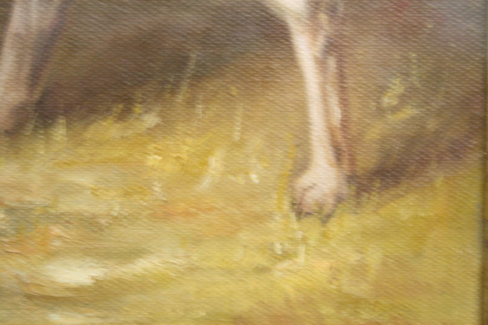Framed oil painting study of an English pointer dog - Image 3 of 3