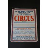 C J & M F Weights Circus, circa 1960s, an original vintage advertising poster for C J & M F