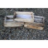 Five Pine Tray Apple / Fruit / Seed Boxes, 47cms long x 9cms high