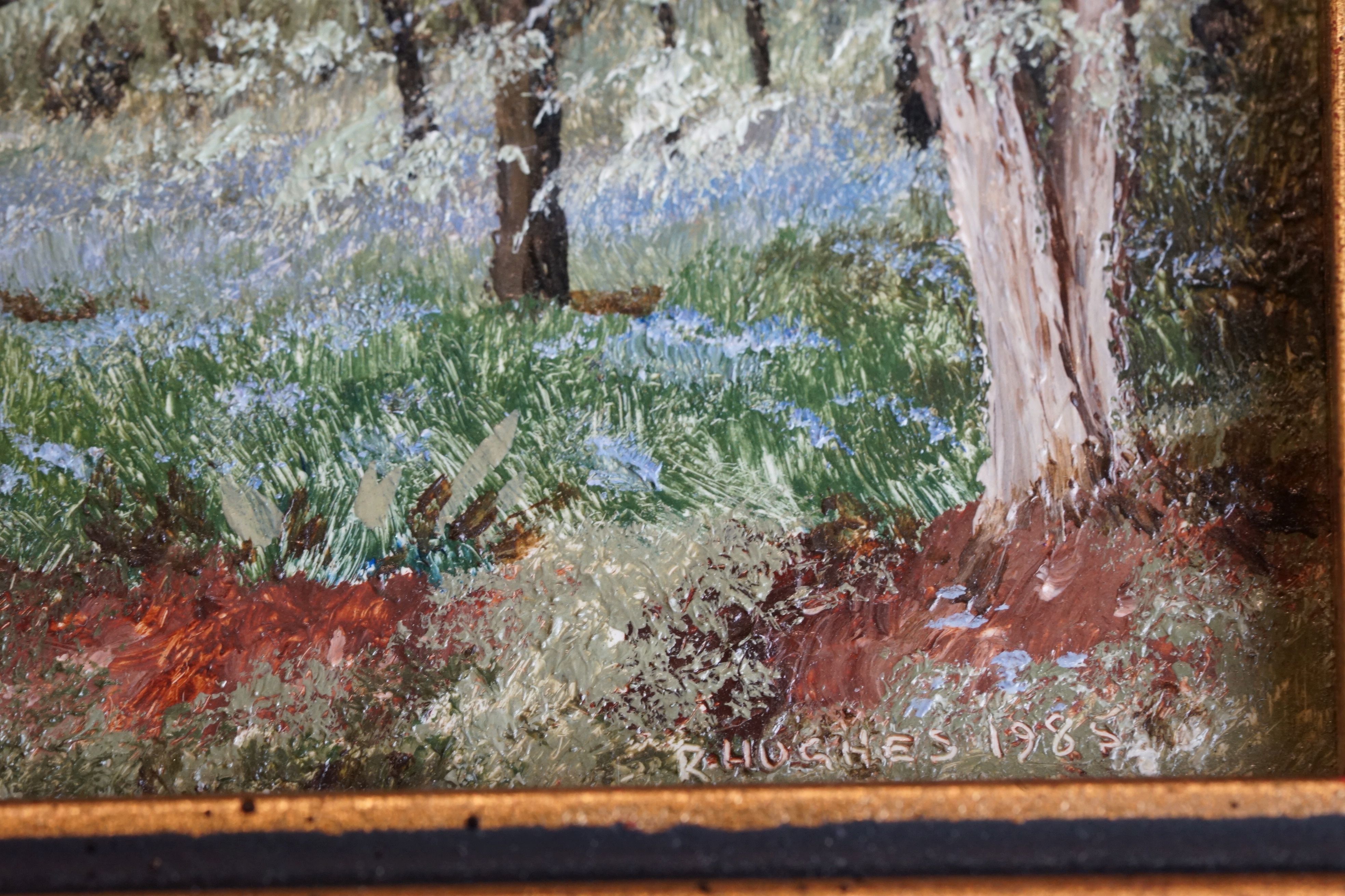 Robert Hughes (1934-2010) Two Miniature Paintings titled ' Bluebell Savernake Forest ' no. 1521 - Image 4 of 7