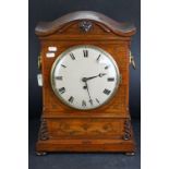 Early 19th century Rosewood and Brass Inlaid Bracket Clock, the rectangular case with scrolling