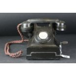 Vintage Bakelite wind-up handle telephone