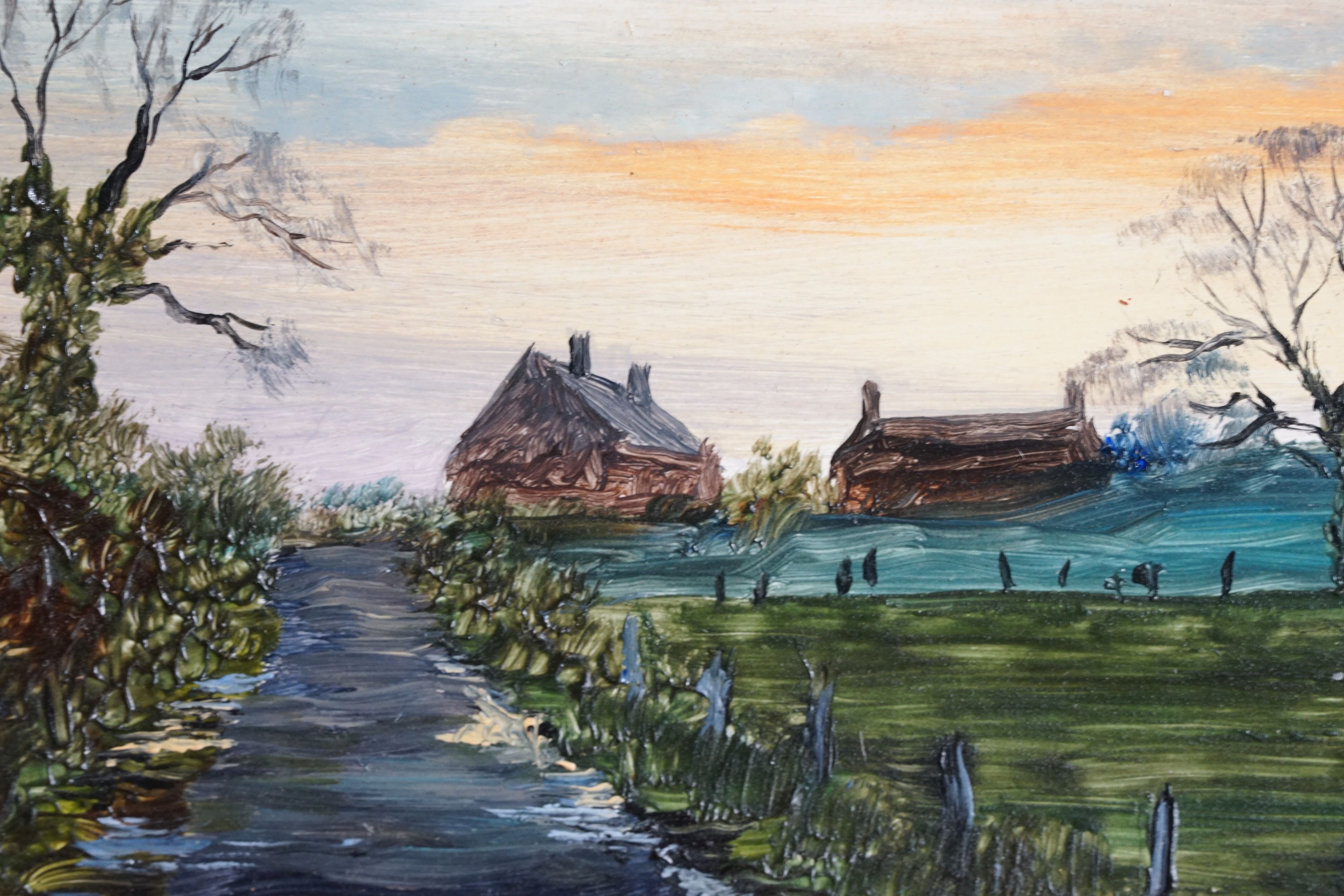 Robert Hughes (1934-2010) Two Miniature Paintings titled ' Sunset near Cadley ' no. 6055 and ' - Image 4 of 7