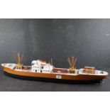 Scratch Built Wooden and Painted Model of a Ship, 83cms long