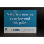 Naturist Sign - National Trust Studland Beach, Purbeck ' Naturists may be seen beyond this
