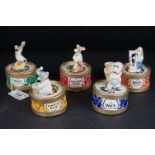 Set of Five Wade Porcelain Miniatures Circus Figures in their original boxes, numbers 1 to 5