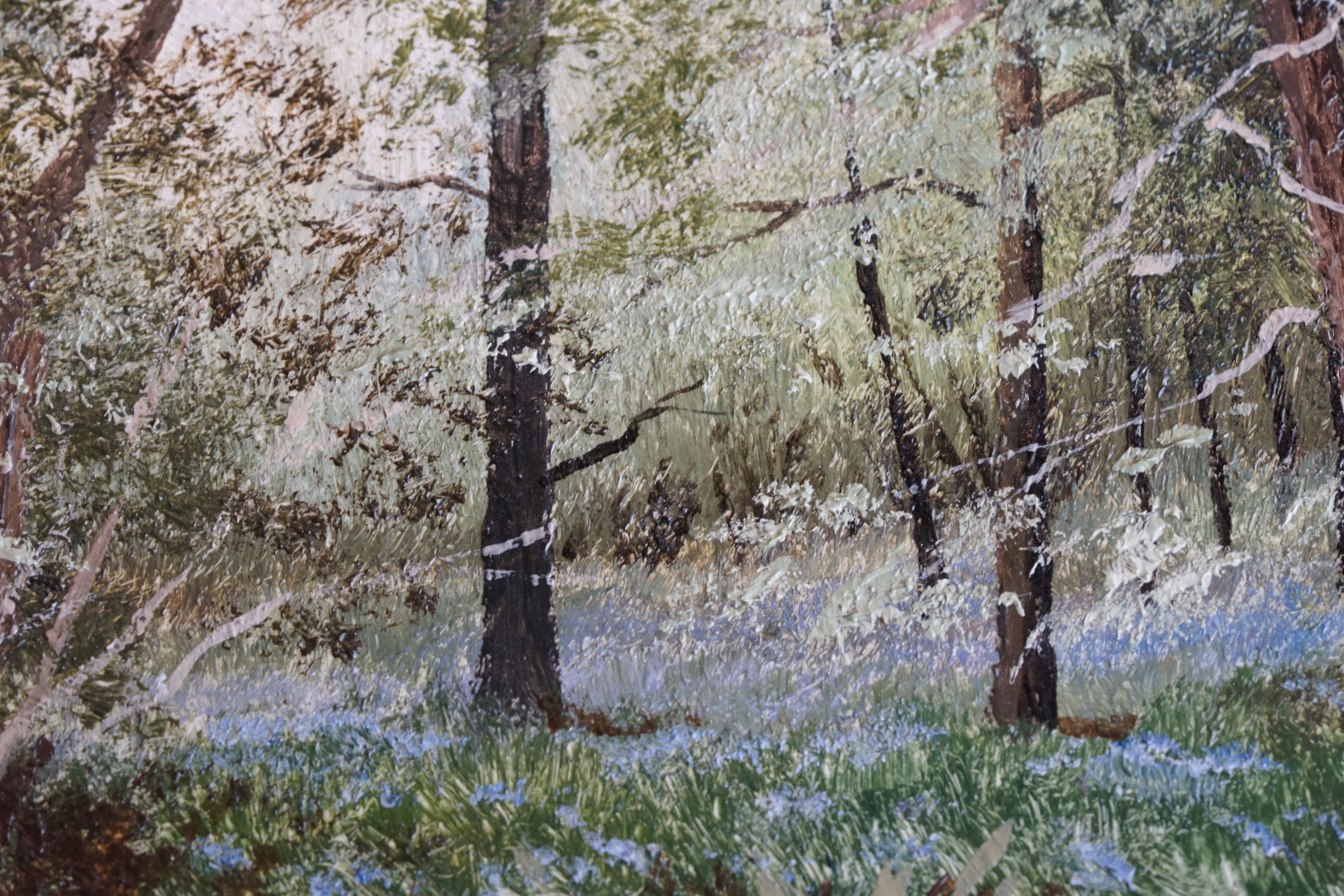 Robert Hughes (1934-2010) Two Miniature Paintings titled ' Bluebell Savernake Forest ' no. 1521 - Image 3 of 7