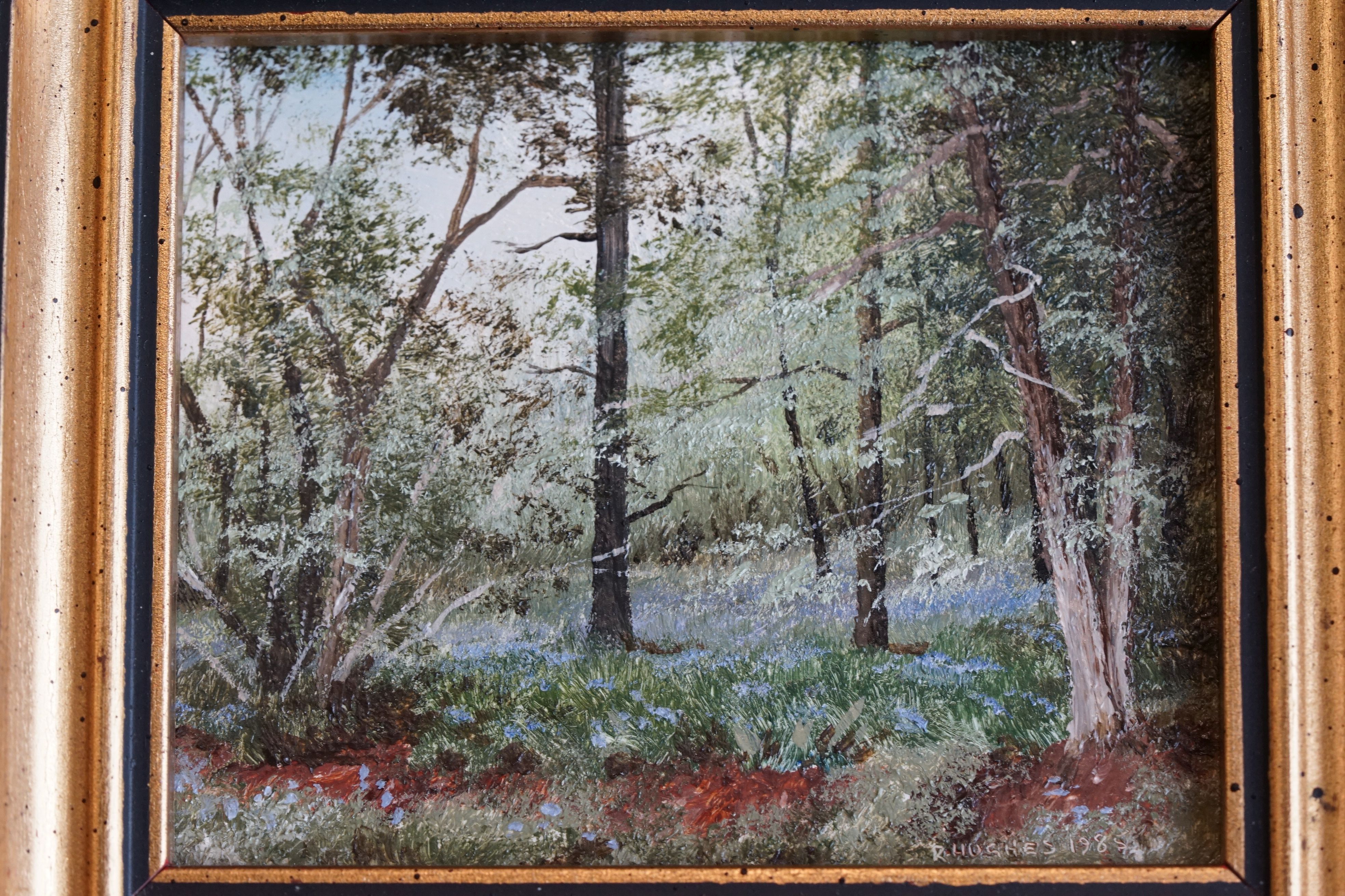 Robert Hughes (1934-2010) Two Miniature Paintings titled ' Bluebell Savernake Forest ' no. 1521 - Image 2 of 7