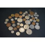 A small collection of mainly pre decimal coins to include victorian silver examples.
