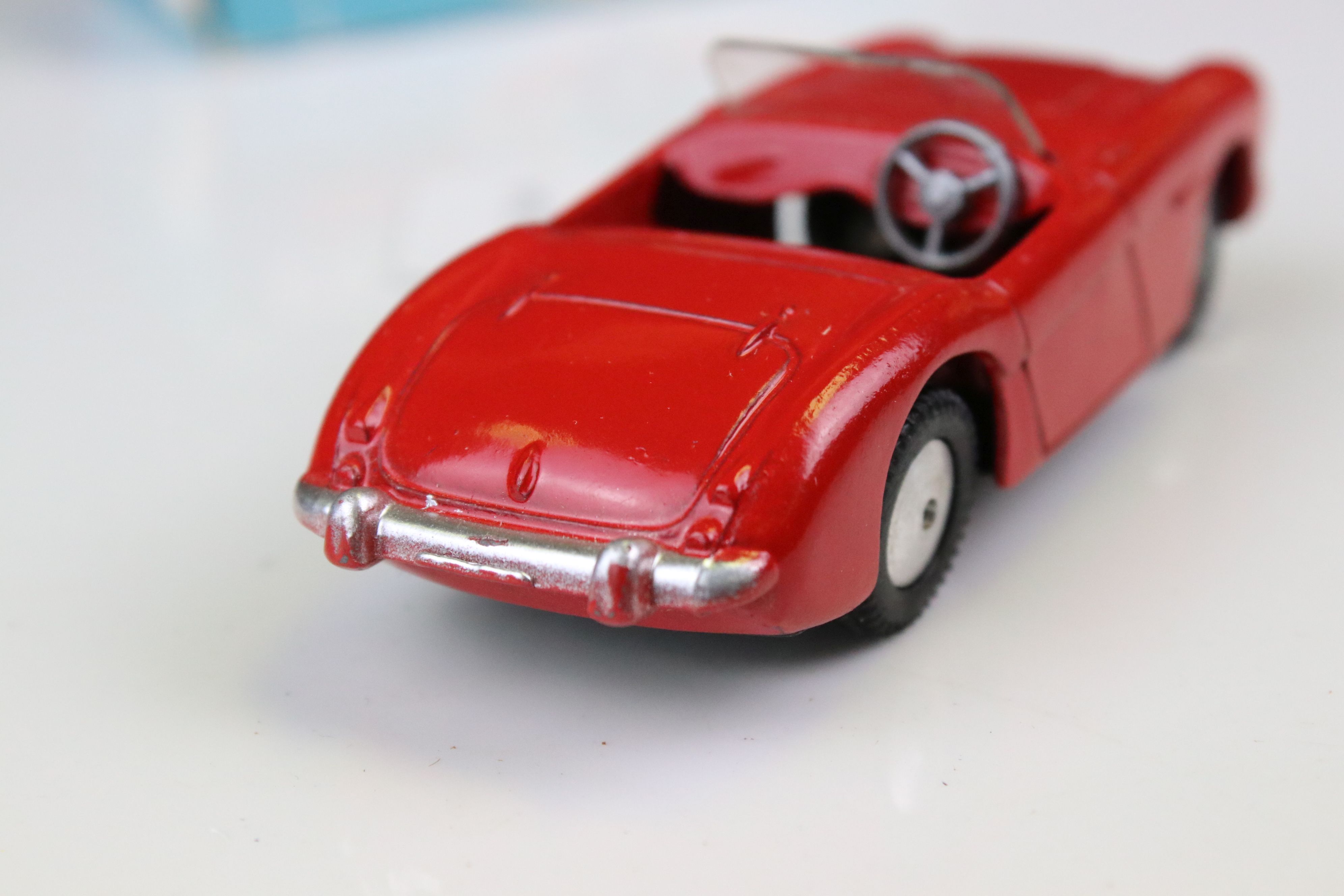 Boxed Corgi 300 Austin Healey Sports Car in red, diecast excellent with ex windscreen, box tatty - Image 4 of 9