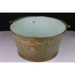 An antique hand painted metal pail / bucket.