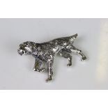 Silver dog brooch