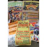 Six vintage circus advertising posters, 1960s / early 1970s, various sizes and locations to