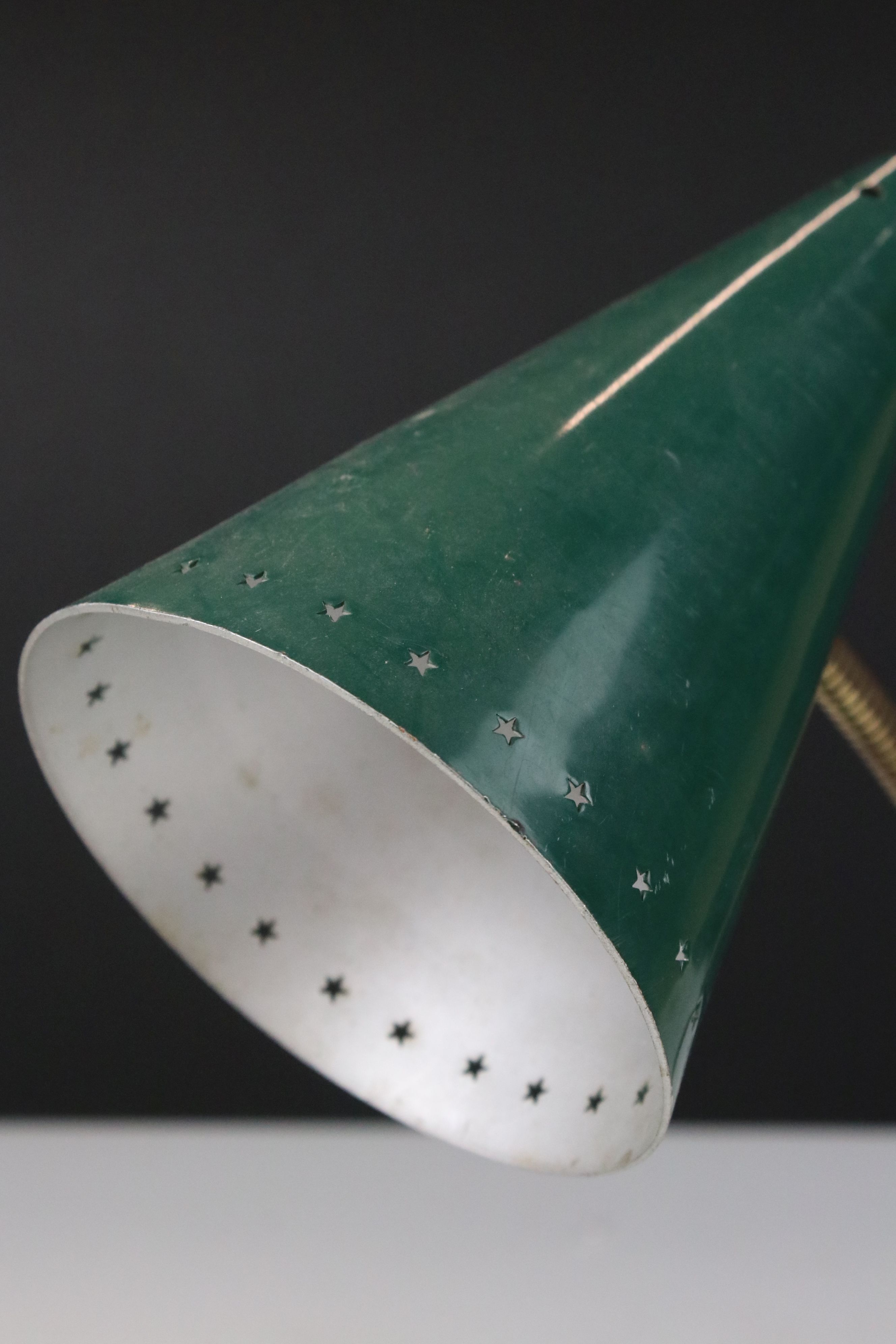 A mid century green adjustable table lamp. - Image 2 of 5