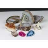 Collection of agate geode and crystal stone